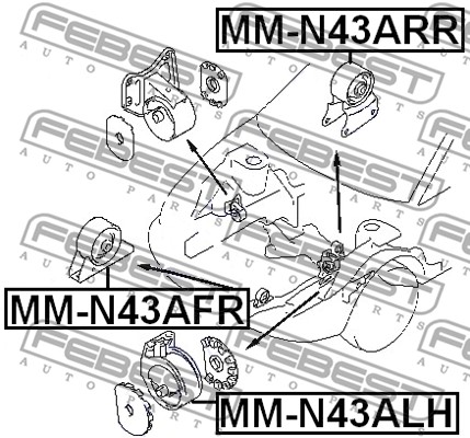Poduszka silnika FEBEST MM-N43ARR