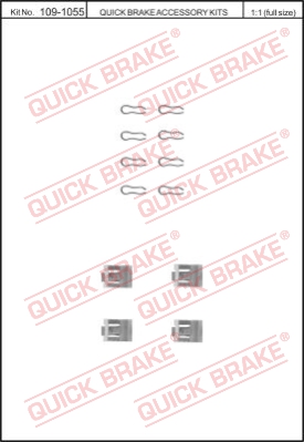 Zestaw akcesoriów montażowych  klocków hamulcowych QUICK BRAKE 109-1055