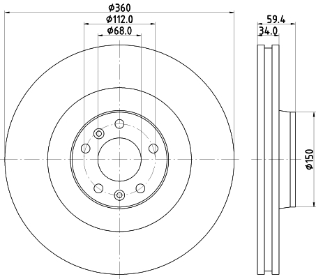 Tarcza hamulcowa HELLA 8DD 355 109-851