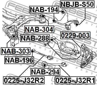 Łożyskowanie  korpusu osi FEBEST NAB-303