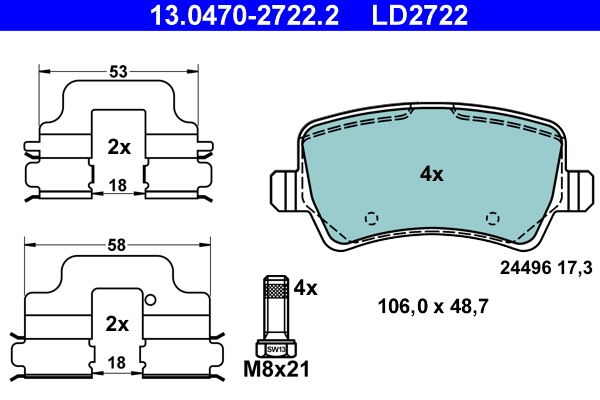 Klocki hamulcowe ATE 13.0470-2722.2