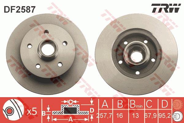 Tarcza hamulcowa TRW DF2587