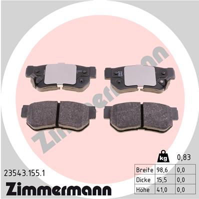Klocki hamulcowe ZIMMERMANN 23543.155.1