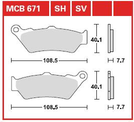 Klocki hamulcowe TRW MCB671SH