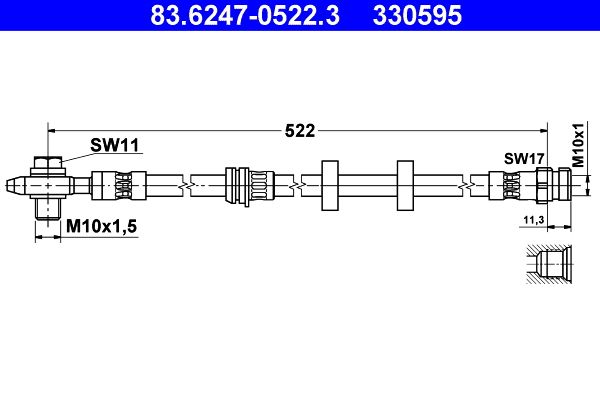 Przewód hamulcowy elastyczny ATE 83.6247-0522.3