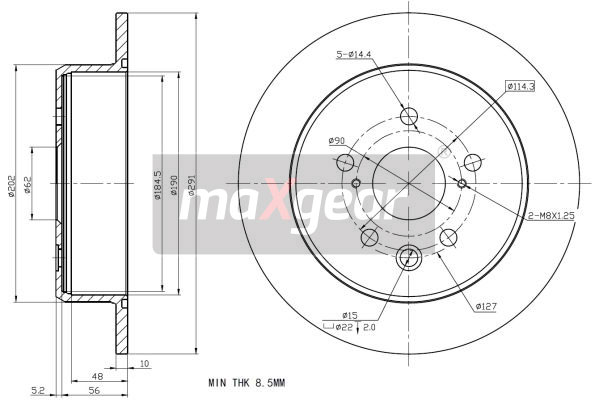Tarcza hamulcowa MAXGEAR 19-2278