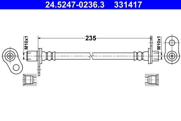Przewód hamulcowy elastyczny ATE 24.5247-0236.3