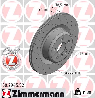 Tarcza hamulcowa ZIMMERMANN 150.2945.52