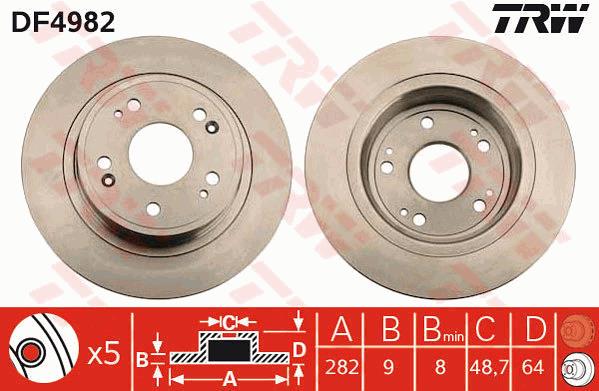 Tarcza hamulcowa TRW DF4982