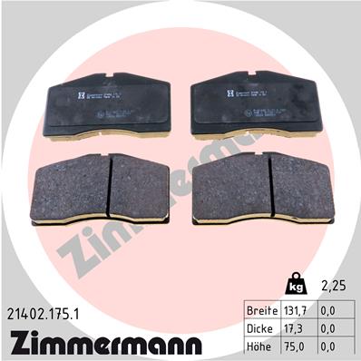 Klocki hamulcowe ZIMMERMANN 21402.175.1
