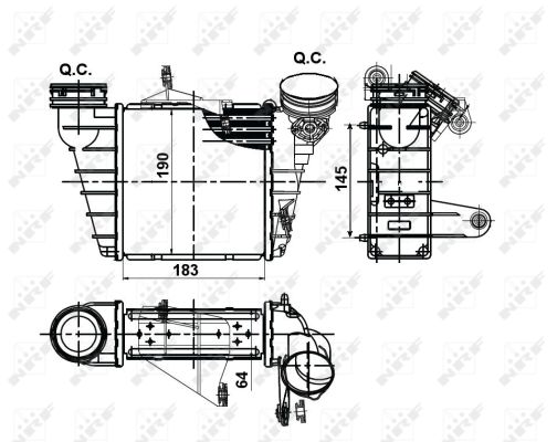 Chłodnica powietrza intercooler NRF 30476