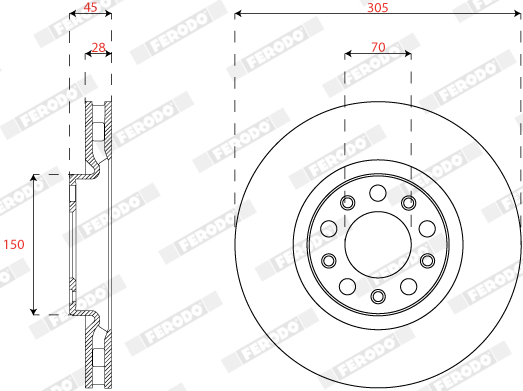 Tarcza hamulcowa FERODO DDF2773C