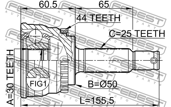 Przegub wału FEBEST 1210-014A44