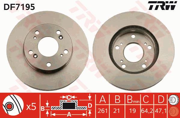 Tarcza hamulcowa TRW DF7195