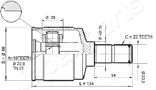 Przegub JAPANPARTS GI-W21