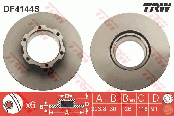 Tarcza hamulcowa TRW DF4144S