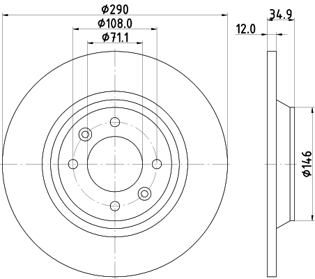 Tarcza hamulcowa HELLA PAGID 8DD 355 117-291