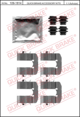 Zestaw akcesoriów montażowych  klocków hamulcowych QUICK BRAKE 109-1814
