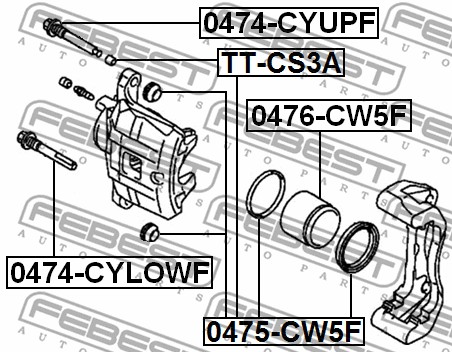 Zestaw naprawczy zacisku FEBEST 0475-CW5F