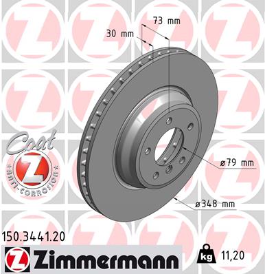 Tarcza hamulcowa ZIMMERMANN 150.3441.20