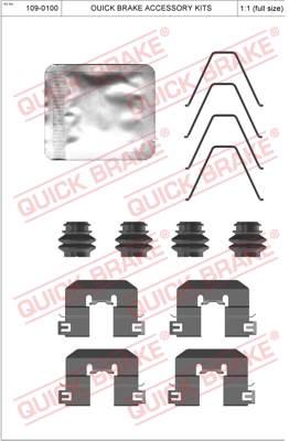 Zestaw akcesoriów montażowych  klocków hamulcowych QUICK BRAKE 109-0100