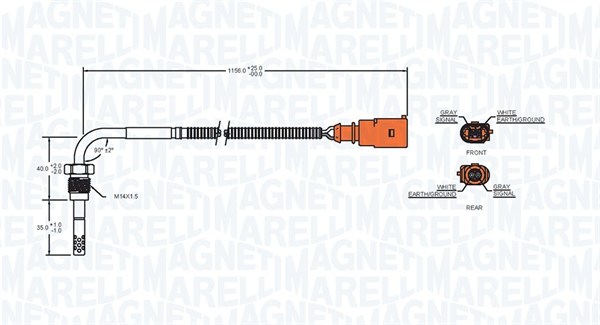 Czujnik  temperatury spalin MAGNETI MARELLI 172000041010