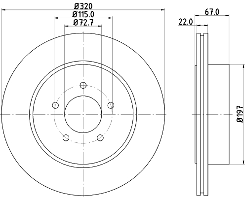 Tarcza hamulcowa HELLA 8DD 355 115-481