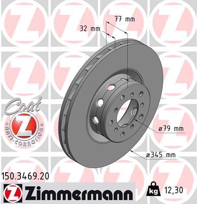 Tarcza hamulcowa ZIMMERMANN 150.3469.20