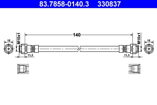 Przewód hamulcowy elastyczny ATE 83.7858-0140.3