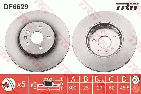 Tarcza hamulcowa TRW DF6629