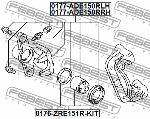 Zacisk hamulca FEBEST 0177-ADE150RLH