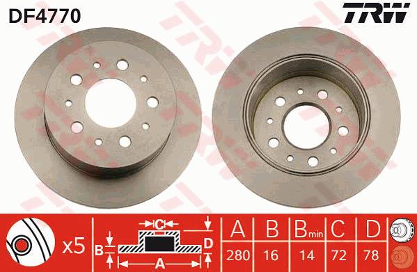 Tarcza hamulcowa TRW DF4770