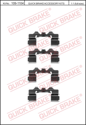 Zestaw akcesoriów montażowych  klocków hamulcowych QUICK BRAKE 109-1104