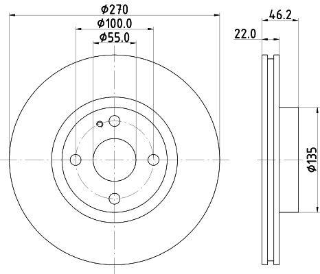 Tarcza hamulcowa HELLA 8DD 355 115-361