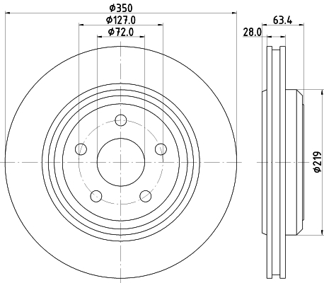 Tarcza hamulcowa HELLA 8DD 355 125-141