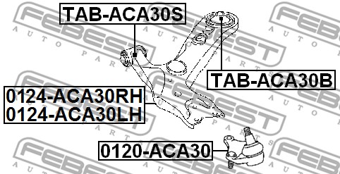 Tuleja wahacza FEBEST TAB-ACA30B