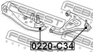 Sworzeń wahacza FEBEST 0220-C34