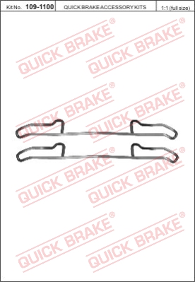 Zestaw akcesoriów montażowych  klocków hamulcowych QUICK BRAKE 109-1100