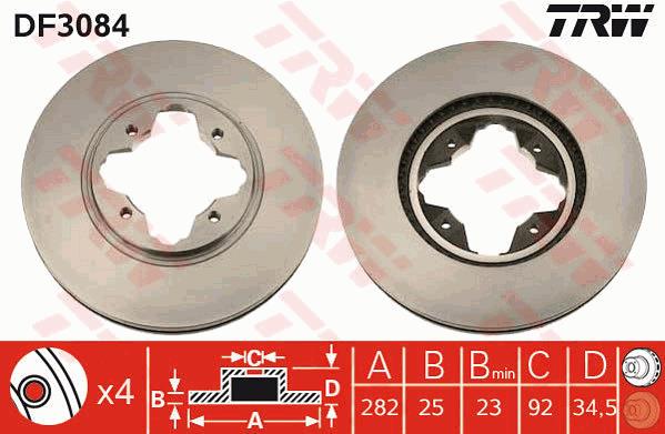 Tarcza hamulcowa TRW DF3084