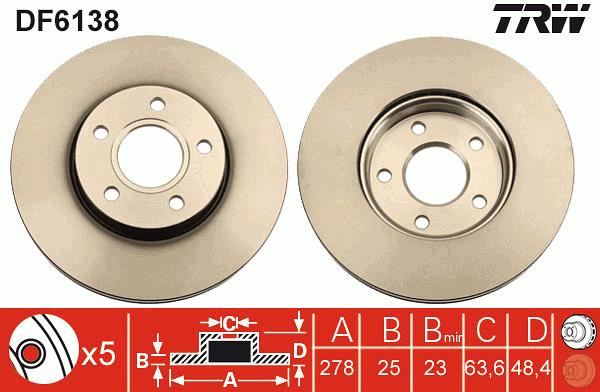 Tarcza hamulcowa TRW DF6138