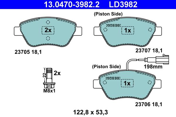 Klocki hamulcowe ATE 13.0470-3982.2