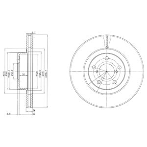 Tarcza hamulcowa DELPHI BG2827C