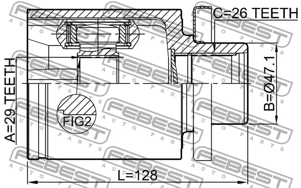 Przegub FEBEST 2311-T5ATLH