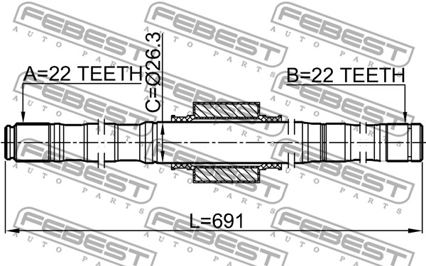 Półoś napędowa FEBEST 0212-E11MT16L