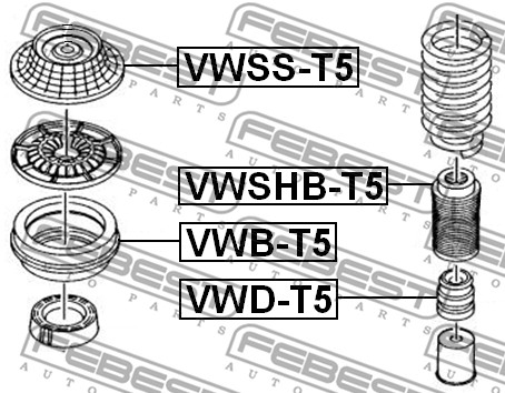 Dystans gumowy FEBEST VWD-T5