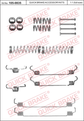 Zestaw dodatków do szczęk hamulcowych QUICK BRAKE 105-0835