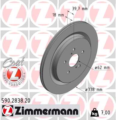 Tarcza hamulcowa ZIMMERMANN 590.2838.20