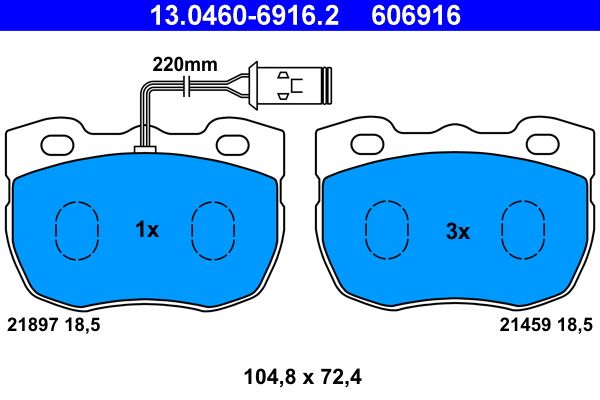 Klocki hamulcowe ATE 13.0460-6916.2