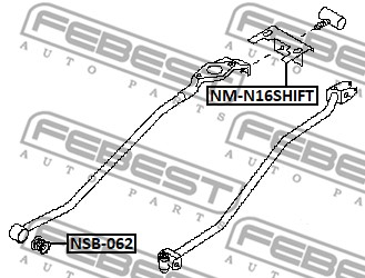 Tuleja drążka zmiany biegów FEBEST NM-N16SHIFT