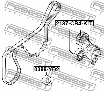 Rolka napinacza paska osprzętu FEBEST 2187-CB4-KIT